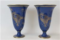 Lot 2003 - Pair of Wedgwood Dragon lustre vases, pattern...