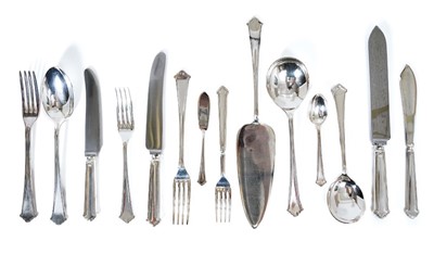 Lot 359 - Elkington Plate part canteen Chippendale pattern cutlery.