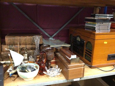 Lot 516 - Reproduction radiogram with CD player, three volumes of The Studio 1895-1897, plus sundry items