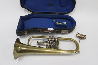 Lot 2357 - Continental brass rotary flugelhorn