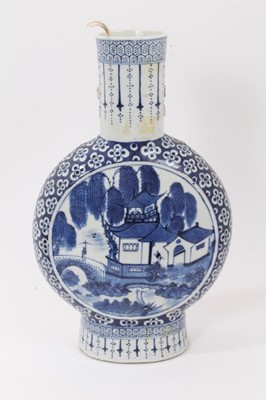 Lot 153 - Chinese blue and white porcelain moon flask