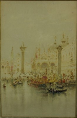 Lot 1174 - Clara Montalba (1842-1929), watercolour, Venice, signed LL and dated 1900, 45 x 30cm
