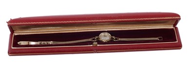 Lot 571 - 1950s Ladies Omega 9ct gold cased wristwatch, in case
