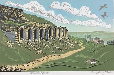 Lot 81 - Penny Berry Paterson (1941-2021) colour linocut print, Rosedale Relics
