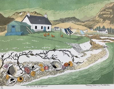 Lot 214 - Penny Berry Paterson (1941-2021) colour linocut, The Back of Keppoch