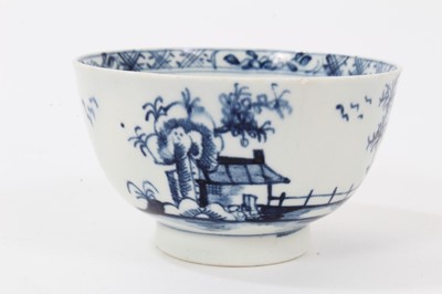 Lot 116 - Lowestoft blue and white tea bowl and saucer, circa 1780