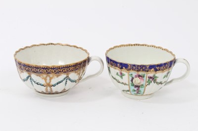 Lot 212 - Two Worcester fluted tea cups, circa 1775