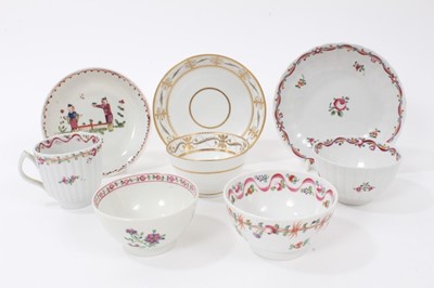 Lot 610 - A 'Factory Z' tea bowl and saucer, and other New Hall type teawares
