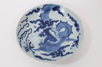 Lot 199 - A Chinese dragon pattern dish, 18th century