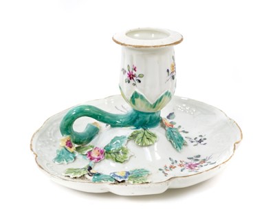 Lot 365 - A Derby chamber candlestick, circa 1756-58