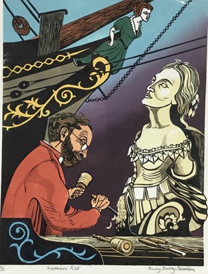 Lot 18 - Penny Berry Paterson (1941-2021) colour linocut print, Neptune's Rib, signed inscribed and numbered 10/30, image 47 x 35cm
