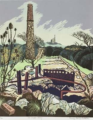 Lot 142 - Penny Berry Paterson (1941-2021) colour linocut, No longer busy, signed, inscribed and numbered 7/30, image 42 x 33