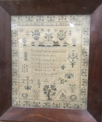 Lot 131 - 19th century needlework sampler