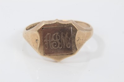Lot 60 - 9ct gold Masonic rotating panel signet ring