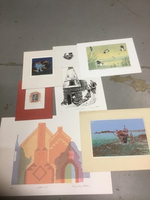 Lot 169 - Penny Berry Paterson (1941-2021) colour linocut, Coliers Yard, signed, inscribed and numbered 11/24, image 28 x 22cm, together with another five further works by the same hand