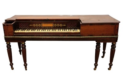 Lot 1498 - George III mahogany flatbed piano by John Broadwood & Sons