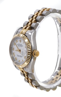 Lot 723 - Ladies Rolex Oyster Perpetual DateJust gold and stainless steel wristwatch on bi-metal Jubilee bracelet
