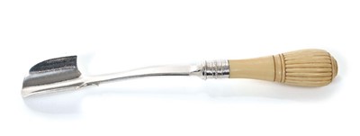 Lot 402 - Victorian silver Stilton scoop with ivory handle