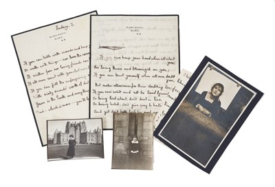 Lot 5 - Lady Elizabeth Bowes-Lyon (later H.M. Queen Elizabeth The Queen Mother), handwritten copy of the poem 'If ' by Rudyard Kipling written in ink on Glamis Castle headed writing paper with black edgin...