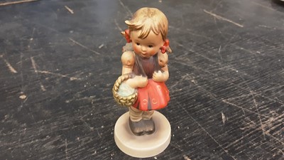 Lot 150 - Hummel figure, oak bowl and other carved oak pieces