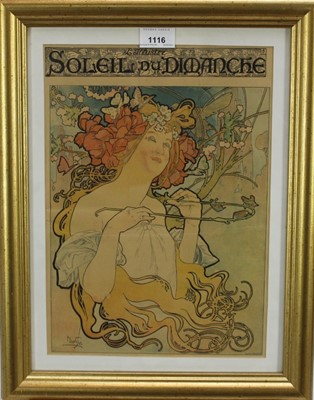 Lot 1116 - Alphonse Mucha (1860-1939) lithograph- L'illustre Soleil du Dimanche 1897