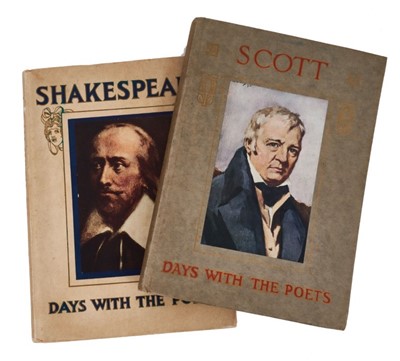 Lot 8 - Lady Elizabeth Bowes- Lyon (later H.M.Queen Elizabeth The Queen Mother), two inscribed books to her Governess- "Scott-Days with the poets" by May Byron inscribed by Elizabeth ' To Medusa ( her af...