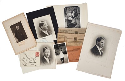 Lot 10 - The Hon. David Bowes-Lyon (later Sir David Bowes-Lyon KCVO), two letters to Miss Beryl Poignand - Governess to his sister Lady Elizabeth (later H.M.Queen Elizabeth The Queen Mother), May 1918- wr...