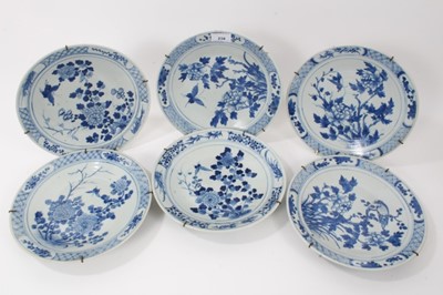 Lot 238 - Six 19th century Chinese blue and white dishes