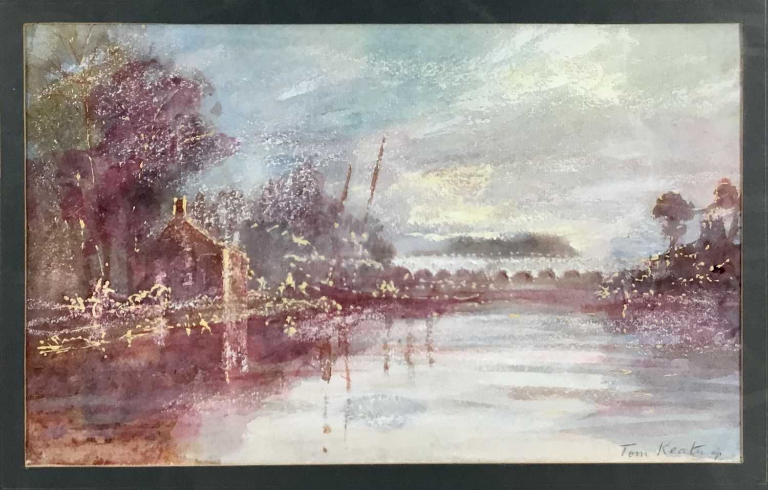 Lot 88 - Tom Keating (1917-1984) watercolour in the manner of Samuel Palmer - signed