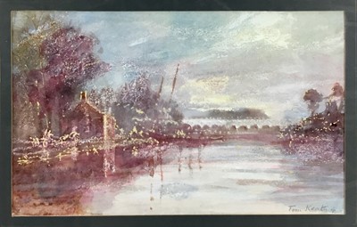 Lot 88 - Tom Keating (1917-1984) watercolour in the manner of Samuel Palmer - signed
