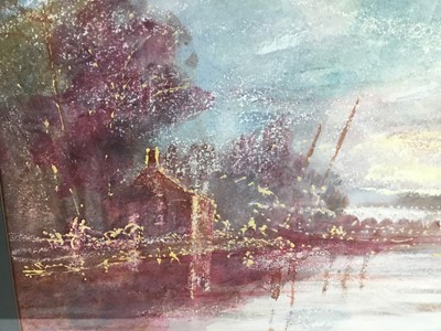 Lot 88 - Tom Keating (1917-1984) watercolour in the manner of Samuel Palmer - signed