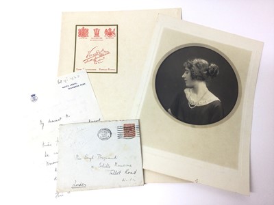 Lot 17 - H.R.H. Elizabeth Duchess of York (later H.M.Queen Elizabeth The Queen Mother) fine 1920s portrait photograph of the Princess looking to her side and wearing pearls by Vandyk, London 28.5 x...
