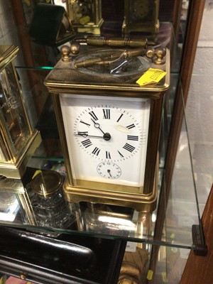 Lot 380 - French brass carriage clock