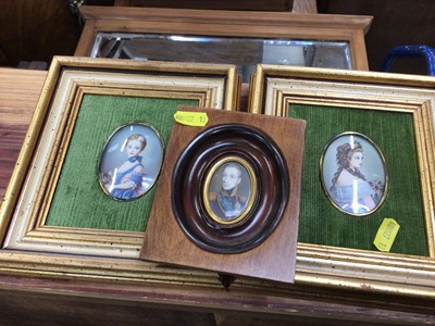 Lot 194 - French portrait miniature of a Napoleonic officer and two others