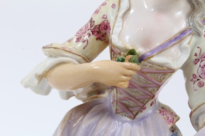 Lot 145 - 19th century Meissen figure of a woman and sheep