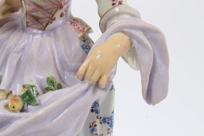 Lot 145 - 19th century Meissen figure of a woman and sheep