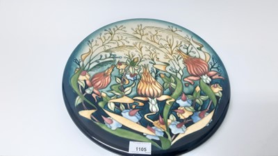 Lot 1105 - Two large Moorcroft dishes together with pin tray and small vase