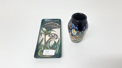 Lot 1105 - Two large Moorcroft dishes together with pin tray and small vase