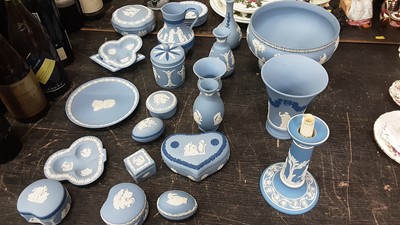 Lot 154 - Decorative ceramics including Doulton figurines, Portmeirion tablewares, Royal Crown Derby paperweight, Capodimonte etc