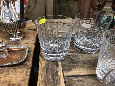 Lot 24 - Two pairs of large Baccarat cut glass tumblers, signed.