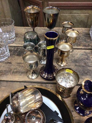 Lot 25 - Miscellaneous group of items to include silver plated wares, glass paperweights, Limoges and other ornaments