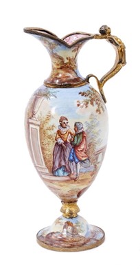 Lot 798 - Rare 19th century Vienna enamel miniature urn