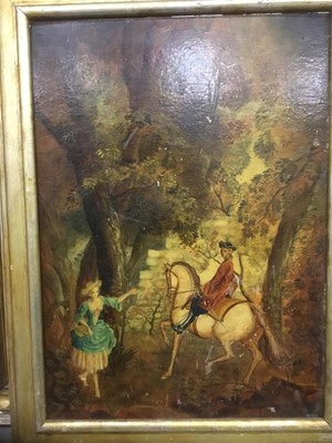 Lot 183 - 19th century oil on canvas - A Romantic Triste, together with a 19th century marine oil
