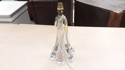 Lot 162 - Glass table lamp together with a brass hanging light