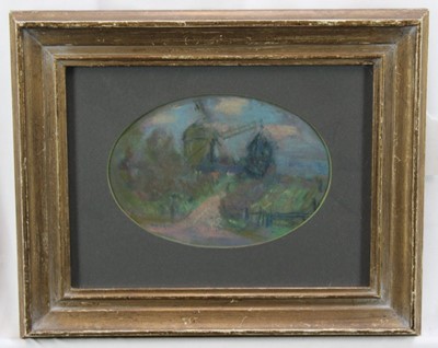 Lot 1135 - *Peggy Somerville (1918-1975) pastel - The Mill at Westleton, in glazed gilt frame, 11.5cm x 16.5cm 
Provenance: David Messum