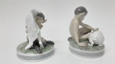Lot 1114 - Two Royal Copenhagen porcelain models - Fawns with rabbits