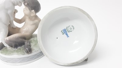 Lot 1114 - Two Royal Copenhagen porcelain models - Fawns with rabbits