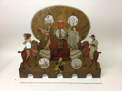 Lot 1836 - 1920s game with painted theatrical circus figures and animals