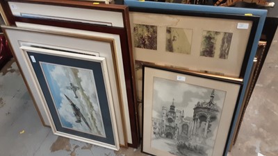 Lot 156 - Large quantity of prints and pictures including some signed limited edition, together with a gilt framed wall mirror