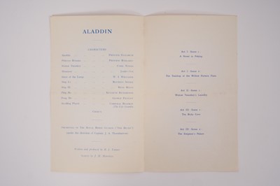 Lot 41 - Rare wartime Royal Pantomime programme and ticket for 'Aladdin' at Windsor Castle December 16th-18th 1943, starring Princess Elizabeth as Aladdin and Princess Margaret as Princess Roxana  (2)